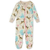 Hatley Infant Girl's Serene Forest Organic Cotton Baby Long-Sleeve Footed Sleeper Pajama