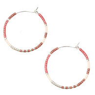 Scout Curated Wears Women's Chromacolor Miyuki Small Hoop - Blush Multi/Silver