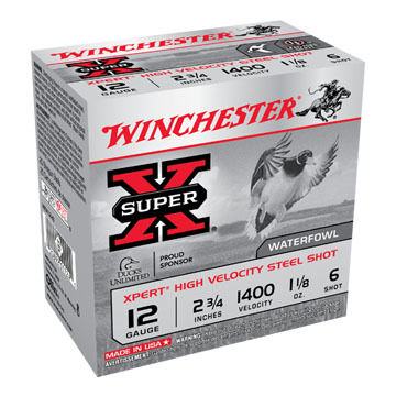 Winchester Super-X Xpert Hi-Velocity Steel 12 GA 2-3/4 1-1/8 oz. #6 Shotshell Ammo (25)