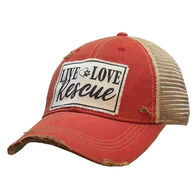 Vintage Life Women's Live Love Rescue Distressed Trucker Hat