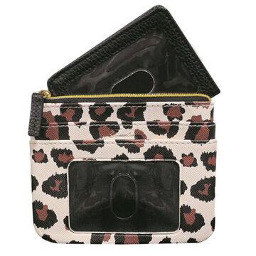 Buxton Womens Leopard - RFID Large Coin Card Case