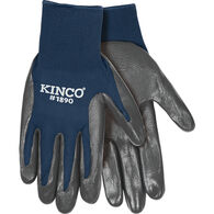 Kinco Men's Navy Blue Polyester Knit & Nitrile Palm Work Glove