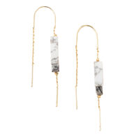 Scout Curated Wears Women's Rectangle Stone Earring - Howlite/Black/Gold