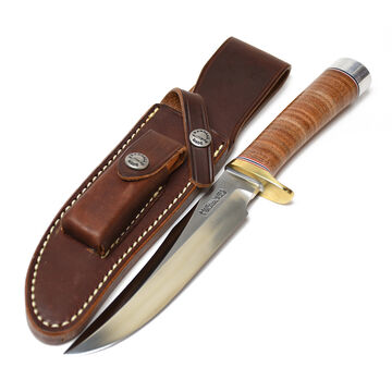 Randall Model 12 Little Bear Bowie Leather Handle Fixed Blade Knife