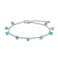 My Fun Colors Women's Turquoise Howlite & Silver Chain Anklet