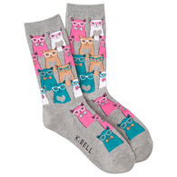 K. Bell Women's Smarty Cat Sock