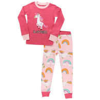 Lazy One Girl's Magical Unicorn Long-Sleeve Pajama Set, 2-Piece