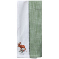 Kay Dee Designs Pinecone Trails Moose Embroidered Two-Tone Tea Towel