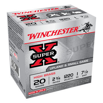 Winchester Super-X High Brass 20 GA 2-3/4 1 oz. #7-1/2 Shotshell Ammo (25)