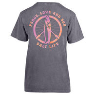 Salt Life Women's Peace Love And Sun Salt Wash Short-Sleeve Shirt