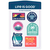 Life is Good Beach Six-Pack Sticker Pack