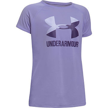 Under Armour Girls UA Solid Big Logo Short-Sleeve T-Shirt