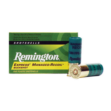 Remington Express Managed-Recoil 12 GA 2-3/4 #00 Buck 8 Pellet Buckshot Ammo (5)