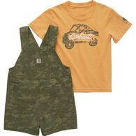 Carhartt Toddler Boy's Camp Printed Short-Sleeve Shirt & Shortall Set, 2-Piece