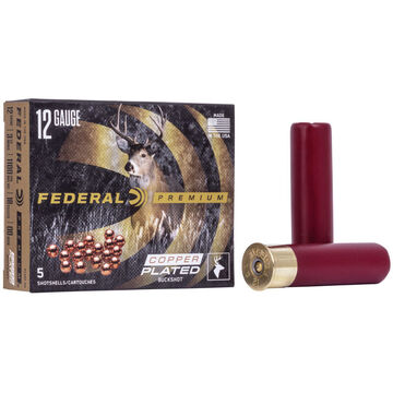 Federal Premium Buckshot 12 GA 3-1/2 18 Pellet #00 Buck Shotshell Ammo (5)