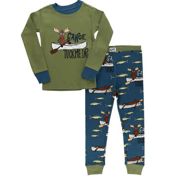 Lazy One Toddler Boys Canoe Tuck Me In Long-Sleeve Pajama Set, 2-Piece