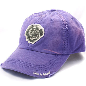 Life is Good Womens Tattered Rose Sunwashed Chill Cap