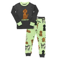 Lazy One Youth Fetching Tired Long-Sleeve Pajama Set, 2-Piece