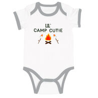 Pavilion We Baby Infant Camp Cutie Grey Trimmed Short-Sleeve Bodysuit