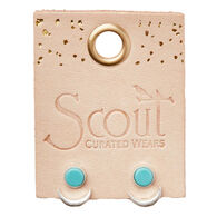 Scout Curated Wears Women's Stone Moon Phase Ear Jacket - Turquoise/Silver