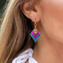 Anju Womens Diamond Swivel Berry Layered Brass Patina Earring