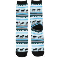 Lazy One Women's Winter Moose Crew Sock