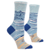 Blue Q Women's The Ocean Just Gets Me Crew Sock