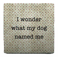 Paisley & Parsley Designs Dog Name Me Marble Tile Coaster