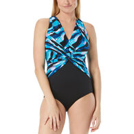 Beach House - Gabar - Swimwear Anywhere Women's Draped Twist V-Neck One-Piece Swimsuit