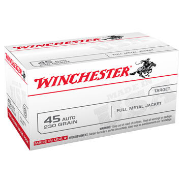 Winchester USA 45 Auto 230 Grain FMJ Handgun Ammo (100)