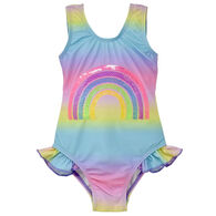 Flap Happy Toddler / Girl's Simone Sequin Hip Ruffle Swimsuit, One-Piece