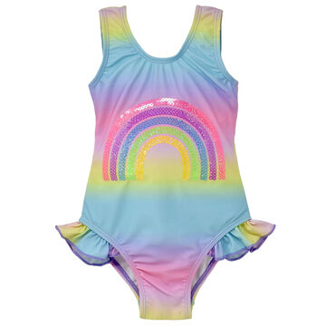 Flap Happy Toddler / Girls Simone Sequin Hip Ruffle Swimsuit, One-Piece