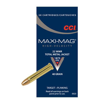 CCI Maxi-Mag 22 Winchester Magnum 40 Grain TMJ Ammo (50)