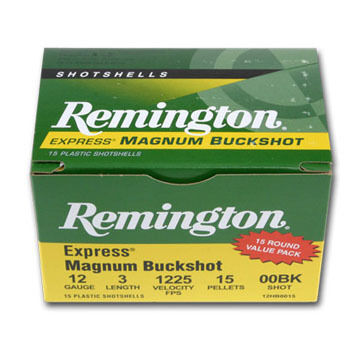 Remington Express Magnum 12 GA 2-3/4 #00 Buck 12 Pellet Buckshot Ammo (5)