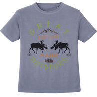 Lakeshirts Youth Blue 84 Antagonist Moose Short-Sleeve T-Shirt
