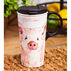 Evergreen Pretty Pink Pig Ceramic Travel Cup w/ Lid