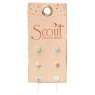 Scout Curated Wears Womens Gabby Stud Trio - Silver