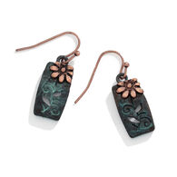 Periwinkle By Barlow Women's Patina Copper Flower Earring