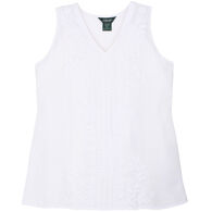 Stillwater Supply Women's Embroidered Crinkle Sleeveless Top