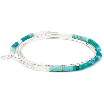 Scout Curated Wears Womens Ombre Stone Wrap - Sky/Silver Bracelet/Anklet