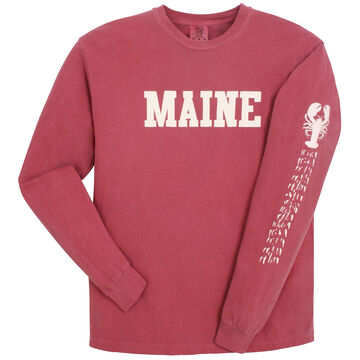 Soft As A Grape Womens Maine Lobster Tracks Sleeve Graphic Long-Sleeve T-Shirt