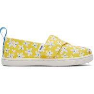 TOMS Boys' & Girls' Tiny TOMS Yellow Sun Daisies Alpargata Shoe