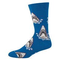 Socksmith Design Men's Shark Attach Jaws Crew Sock