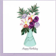 Quilling Card Flower Vase Birthday Card