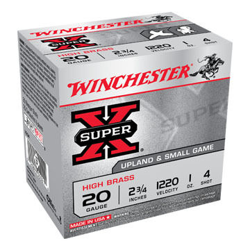 Winchester Super-X High Brass 20 GA 2-3/4 1 oz. #4 Shotshell Ammo (25)