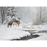 LPG Greetings Deer and Stream in Winter Boxed Christmas Cards