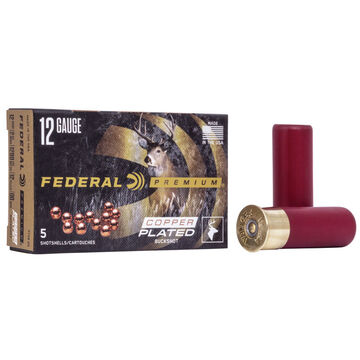 Federal Premium Buckshot 12 GA 2-3/4 12 Pellet #00 Buck Shotshell Ammo (5)