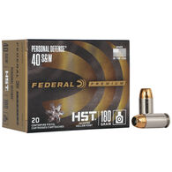 Federal Premium Personal Defense HST 40 S&W 180 Grain JHP Handgun Ammo (20)