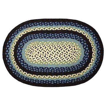 Capitol Earth Oval Blueberry/Cream Braided Rug