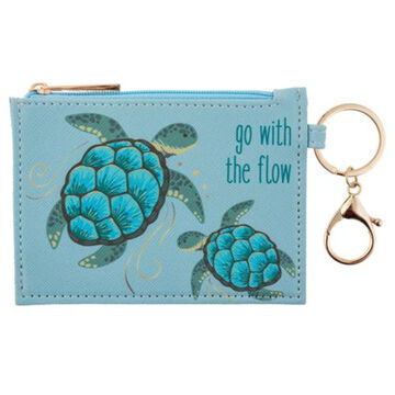 Karma Womens Go With The Flow Turtle Zip ID Holder